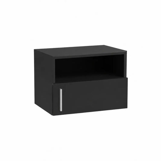 Schwarzer MDF-Nachttisch mit Metallgriff